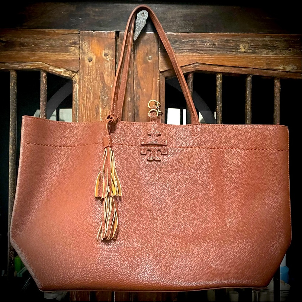 Tory Burch brown leather medium tote